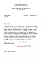 Zahvala francoskega veleposlanika v Sloveniji, prevod title=