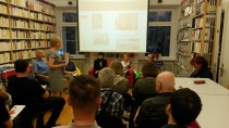 Od leve M. Merše, F. Verovnik,, A. Sollner Perdih, M. Stanonik, Š. Žakelj, F. Gacoin Marks, M. Osvald Novak title=