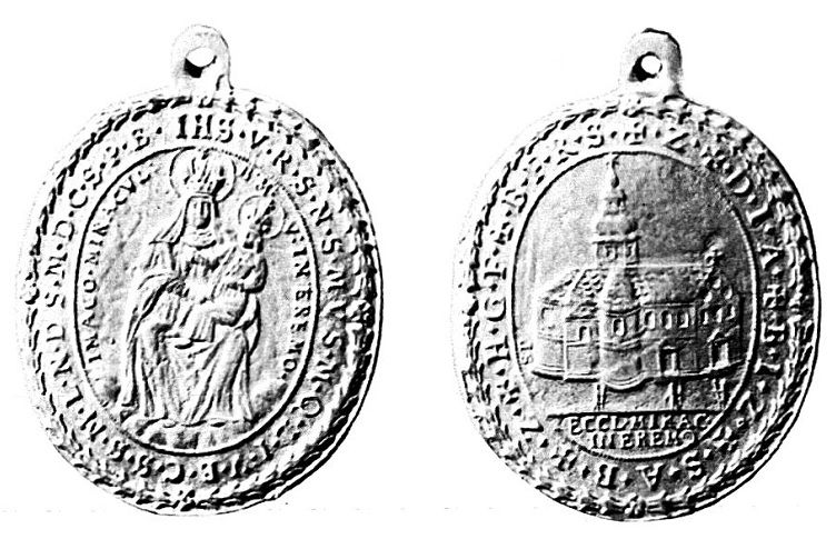 Slika medalj iz Puščave: Busso Peus: Maria in der Wüste ob Marburg an der Drau : nicht Einsiedeln (Schweiz), nicht Einsiedeln (München-Thalkirchen), Schweizer Münzblätter, letnik 25, zvezek 97, 1975, 35-42